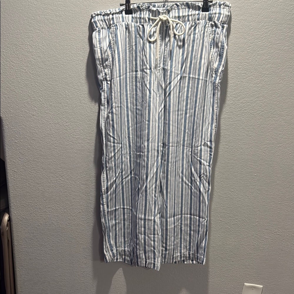 Striped Blue and White Drawstring Pants